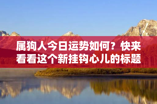 属狗人今日运势如何？快来看看这个新挂钩心儿的标题吧！