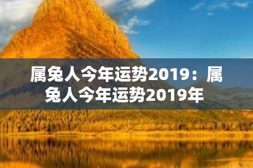 属兔人今年运势2019：属兔人今年运势2019年 