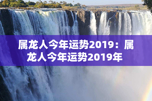 属龙人今年运势2019：属龙人今年运势2019年 