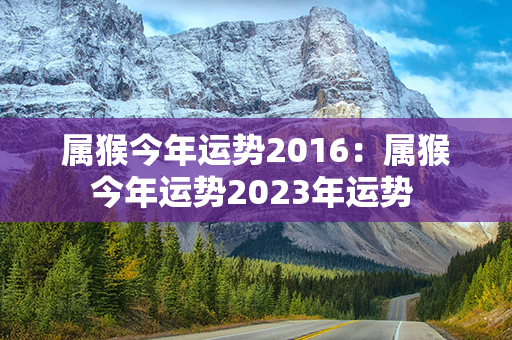 属猴今年运势2016：属猴今年运势2023年运势 