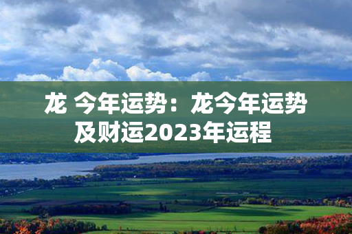 龙 今年运势：龙今年运势及财运2023年运程 