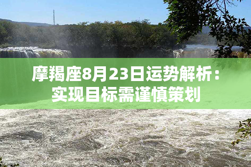 摩羯座8月23日运势解析：实现目标需谨慎策划