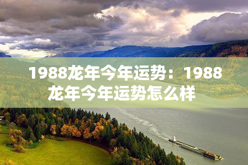 1988龙年今年运势：1988龙年今年运势怎么样 