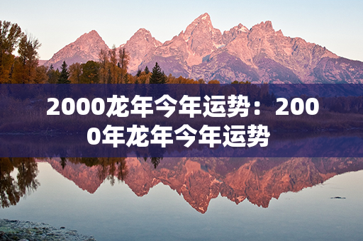 2000龙年今年运势：2000年龙年今年运势 