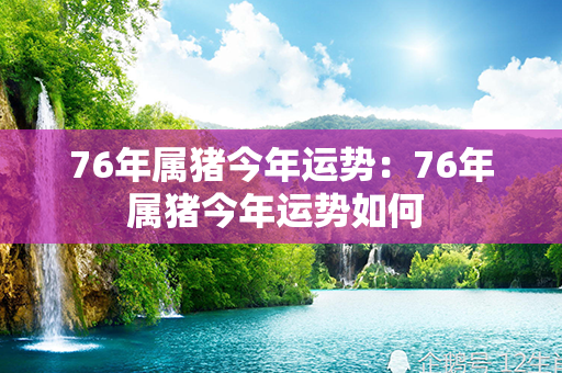 76年属猪今年运势：76年属猪今年运势如何 