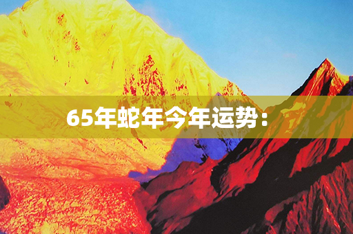 65年蛇年今年运势： 