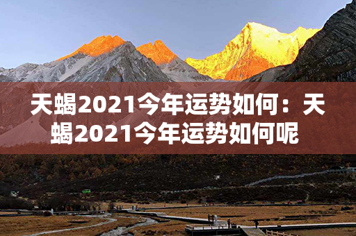 天蝎2021今年运势如何：天蝎2021今年运势如何呢 