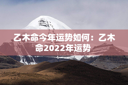 乙木命今年运势如何：乙木命2022年运势 