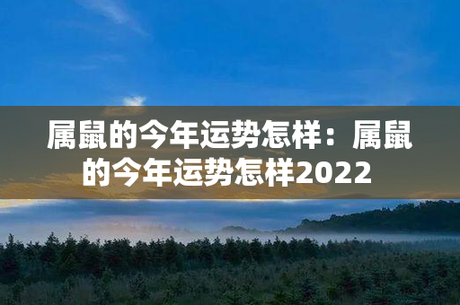 属鼠的今年运势怎样：属鼠的今年运势怎样2022 