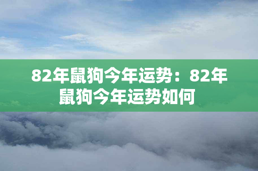 82年鼠狗今年运势：82年鼠狗今年运势如何 