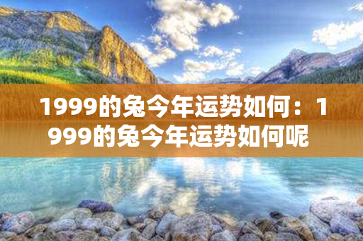 1999的兔今年运势如何：1999的兔今年运势如何呢 