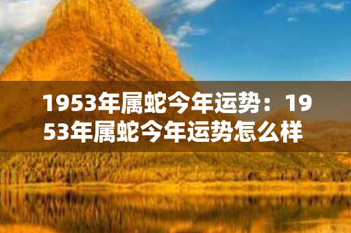 1953年属蛇今年运势：1953年属蛇今年运势怎么样 