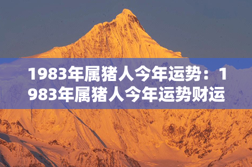 1983年属猪人今年运势：1983年属猪人今年运势财运 