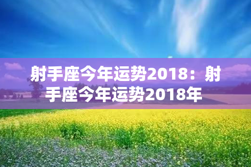 射手座今年运势2018：射手座今年运势2018年 