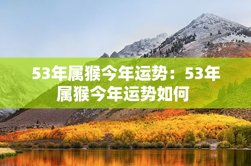 53年属猴今年运势：53年属猴今年运势如何 