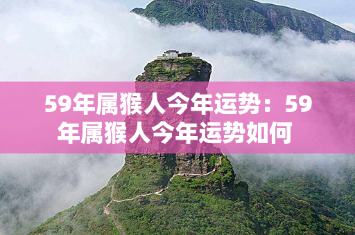 59年属猴人今年运势：59年属猴人今年运势如何 