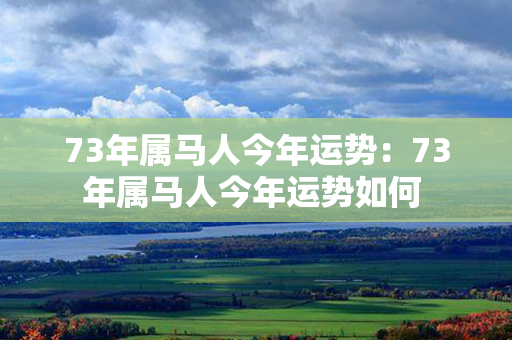 73年属马人今年运势：73年属马人今年运势如何 