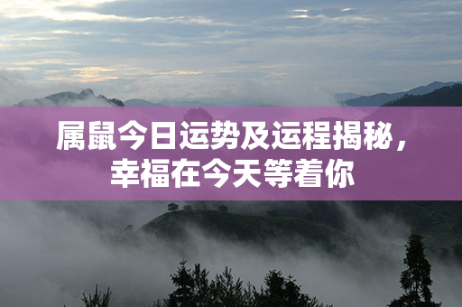 属鼠今日运势及运程揭秘，幸福在今天等着你