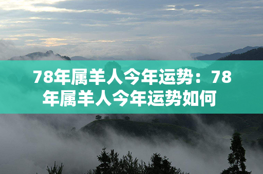 78年属羊人今年运势：78年属羊人今年运势如何 