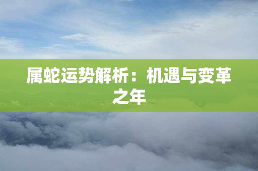 属蛇运势解析：机遇与变革之年