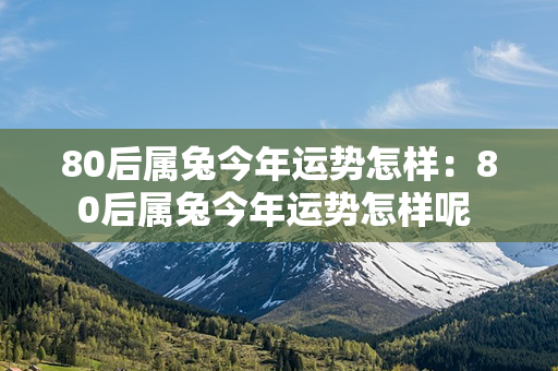 80后属兔今年运势怎样：80后属兔今年运势怎样呢 