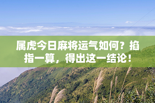 属虎今日麻将运气如何？掐指一算，得出这一结论！