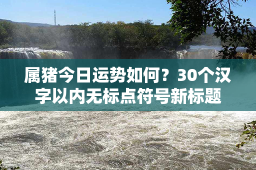 属猪今日运势如何？30个汉字以内无标点符号新标题