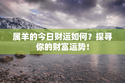 属羊的今日财运如何？探寻你的财富运势！