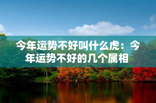 今年运势不好叫什么虎：今年运势不好的几个属相 