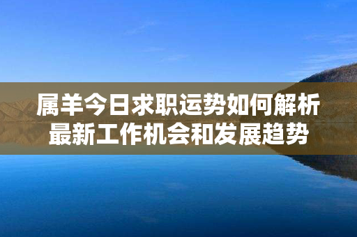 属羊今日求职运势如何解析最新工作机会和发展趋势