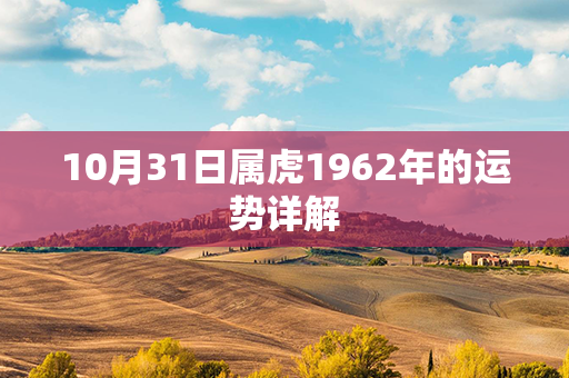 10月31日属虎1962年的运势详解