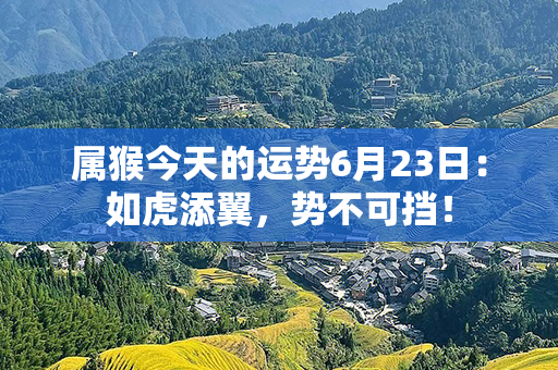 属猴今天的运势6月23日：如虎添翼，势不可挡！