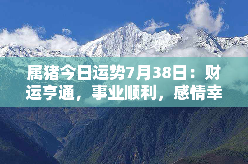 属猪今日运势7月38日：财运亨通，事业顺利，感情幸福，健康充盈，好运连连！