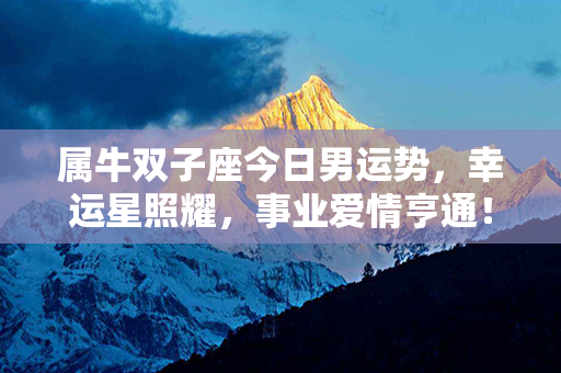 属牛双子座今日男运势，幸运星照耀，事业爱情亨通！