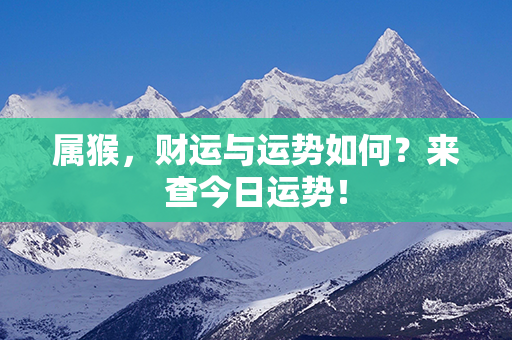 属猴，财运与运势如何？来查今日运势！