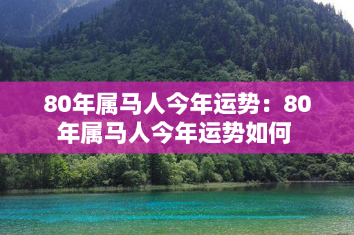 80年属马人今年运势：80年属马人今年运势如何 