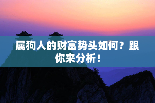 属狗人的财富势头如何？跟你来分析！