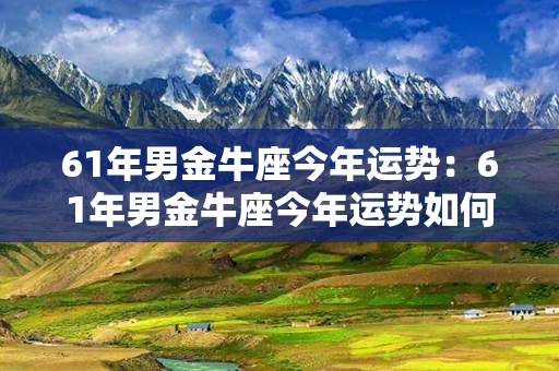61年男金牛座今年运势：61年男金牛座今年运势如何 