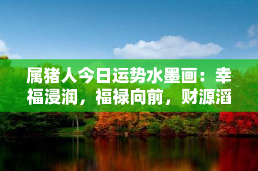 属猪人今日运势水墨画：幸福浸润，福禄向前，财源滔滔！