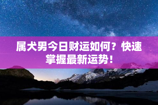 属犬男今日财运如何？快速掌握最新运势！