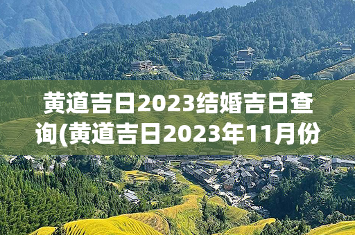 黄道吉日2023结婚吉日查询(黄道吉日2023年11月份查询结婚)