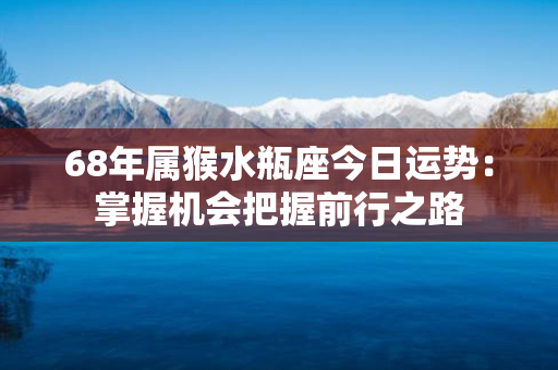 68年属猴水瓶座今日运势：掌握机会把握前行之路