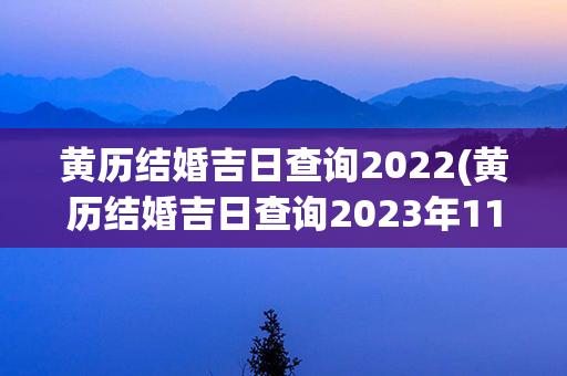 黄历结婚吉日查询2022(黄历结婚吉日查询2023年11月)