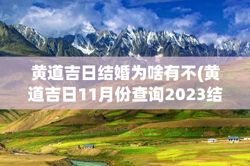 黄道吉日结婚为啥有不(黄道吉日11月份查询2023结婚)