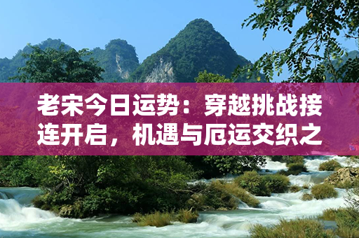 老宋今日运势：穿越挑战接连开启，机遇与厄运交织之日