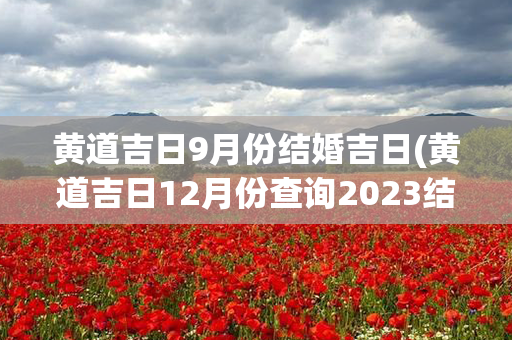 黄道吉日9月份结婚吉日(黄道吉日12月份查询2023结婚吉日)