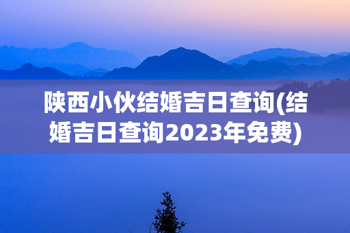 陕西小伙结婚吉日查询(结婚吉日查询2023年免费)