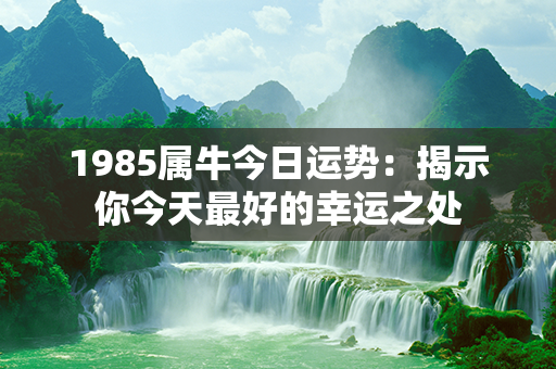 1985属牛今日运势：揭示你今天最好的幸运之处