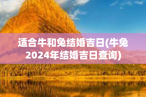 适合牛和兔结婚吉日(牛兔2024年结婚吉日查询)