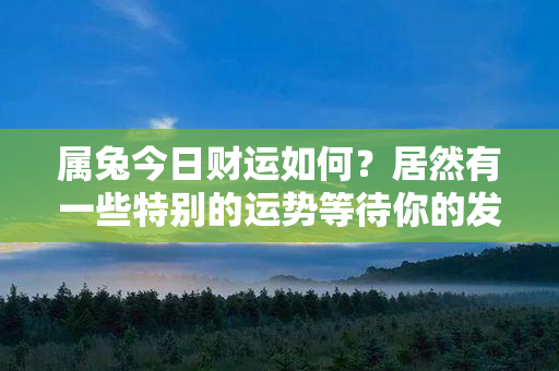 属兔今日财运如何？居然有一些特别的运势等待你的发现！